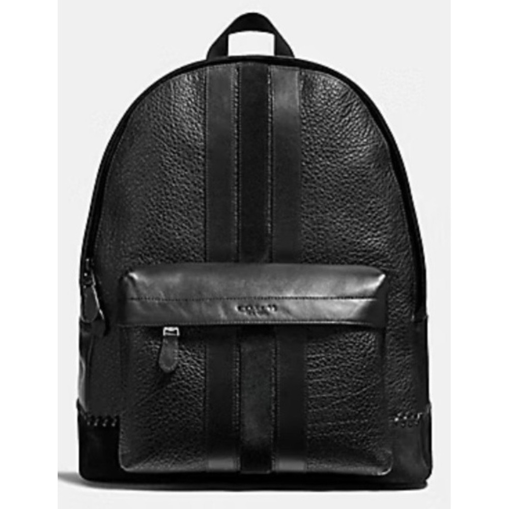 COACH Charles  Varsity Backpack Black Leather  Baseball Stitch #11250 $595